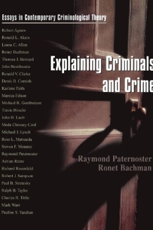 Cover of Explaining Criminals and Crime