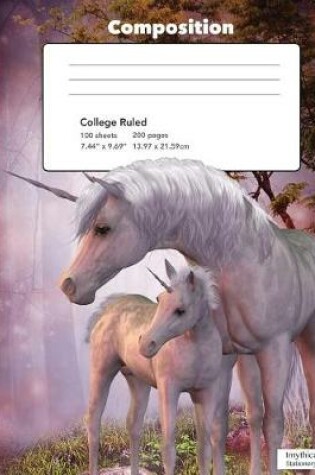 Cover of Magical Starlight Unicorn Composition Book College Ruled Writing Paper Notebook