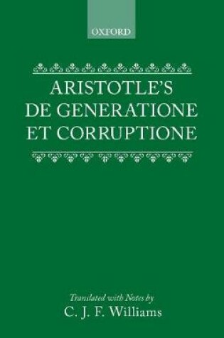 Cover of Aristotle's De Generatione et Corruptione