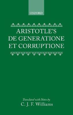 Book cover for Aristotle's De Generatione et Corruptione