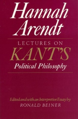 Cover of Lectures on Kant's Political Philosophy