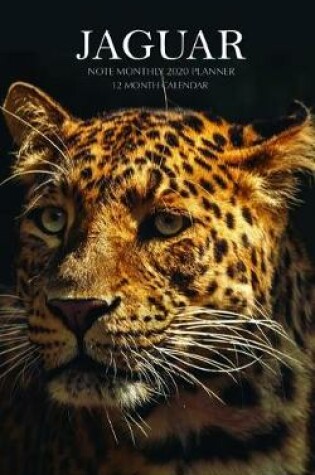 Cover of Jaguar Note Monthly 2020 Planner 12 Month Calendar