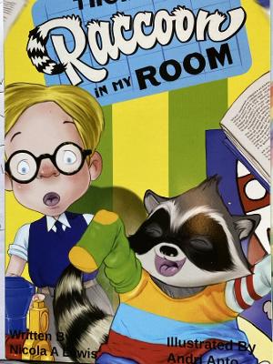 Book cover for There's a raccoon in my room