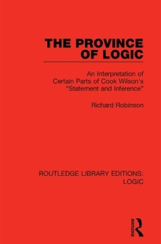 Cover of The Province of Logic