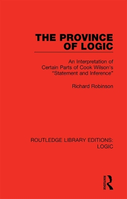 Book cover for The Province of Logic