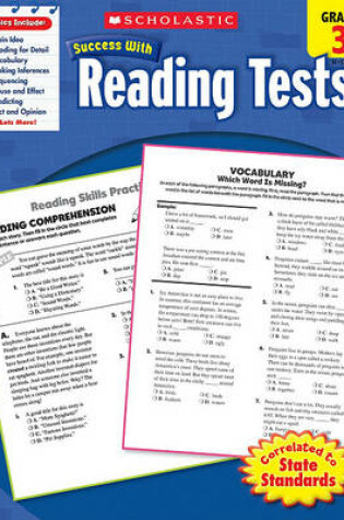 Cover of Scholastic Success with Reading Tests: Grade 3 Workbook