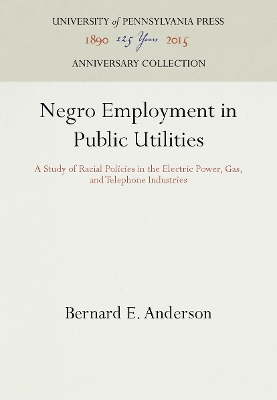 Book cover for Negro Employment in Public Utilities