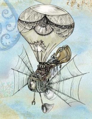 Book cover for Steampunk Air Balloon Notebook - 5x5 Quad Ruled