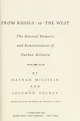 Cover of From Russia to the West