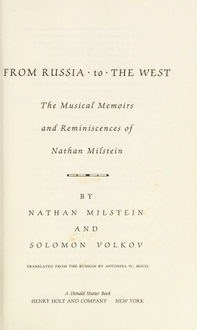 Book cover for From Russia to the West