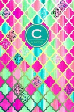 Cover of Initial C Monogram Journal - Dot Grid, Moroccan Pink Green