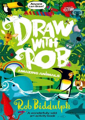 Book cover for Draw With Rob: Amazing Animals