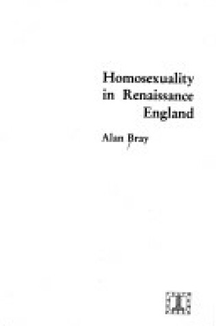 Cover of Homosexuality in Renaissance England