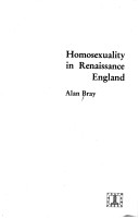 Cover of Homosexuality in Renaissance England