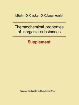 Book cover for Thermochemical properties of inorganic substances