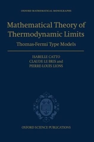 Cover of Mathematical Theory of Thermodynamic Limits