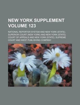 Book cover for New York Supplement Volume 123