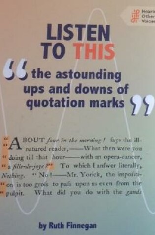 Cover of LISTEN TO THIS   " the astounding ups and downs  of quotation marks"