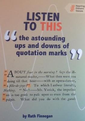 Book cover for LISTEN TO THIS   " the astounding ups and downs  of quotation marks"