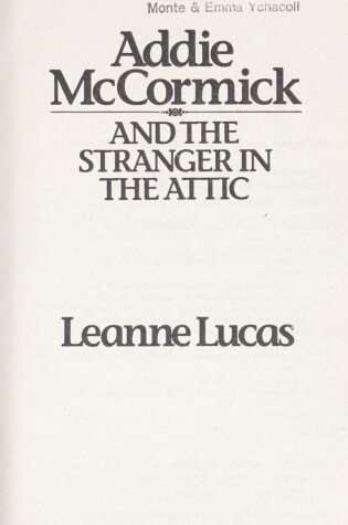 Cover of Addie Mccormick/Strngr Attic Lucas Leanne