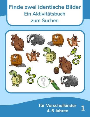 Book cover for Finde zwei identische Bilder - Ein Aktivitätsbuch zum Suchen für Vorschulkinder 4-5 Jahren 1