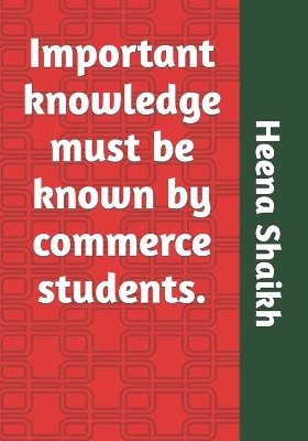 Book cover for Important knowledge must be known by commerce students.