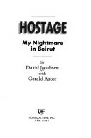 Cover of Hostage My Nightmare