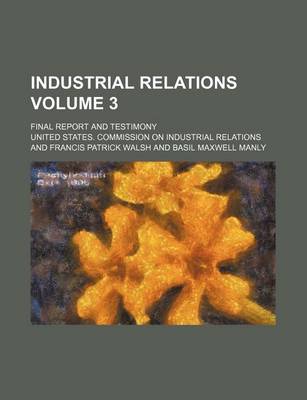 Book cover for Industrial Relations Volume 3; Final Report and Testimony