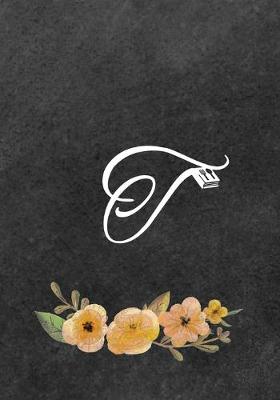 Book cover for Initial Monogram Letter T on Chalkboard
