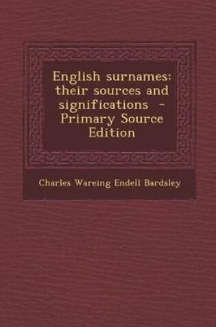 Cover of English Surnames