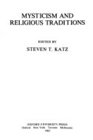 Cover of Mysticism and Religious Traditions