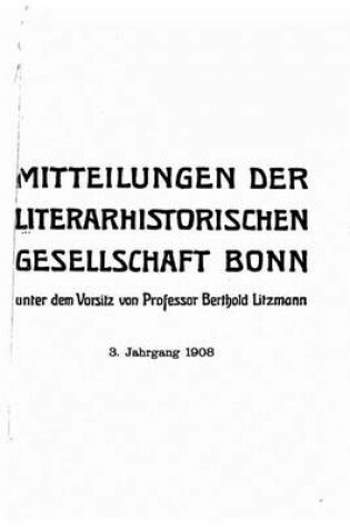 Cover of Mitteilungen der Literarhistorischen Gesellschaft Bonn