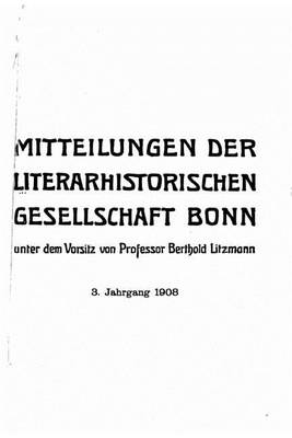 Book cover for Mitteilungen der Literarhistorischen Gesellschaft Bonn