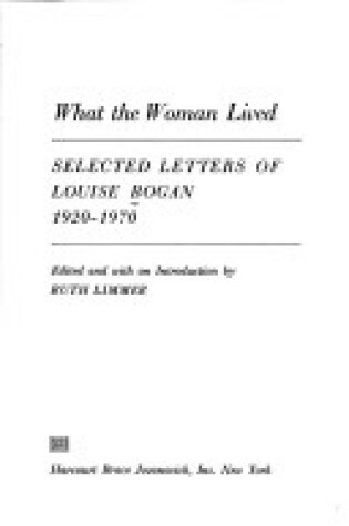 Cover of What the Woman Lived