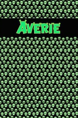 Cover of 120 Page Handwriting Practice Book with Green Alien Cover Averie