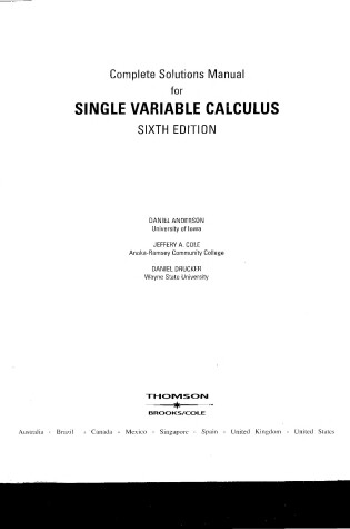 Cover of SSM Multiv Calc 6e