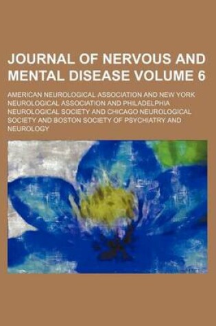 Cover of Journal of Nervous and Mental Disease Volume 6