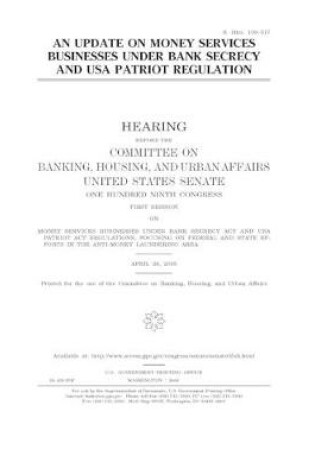 Cover of An update on money services businesses under bank secrecy and USA PATRIOT regulation