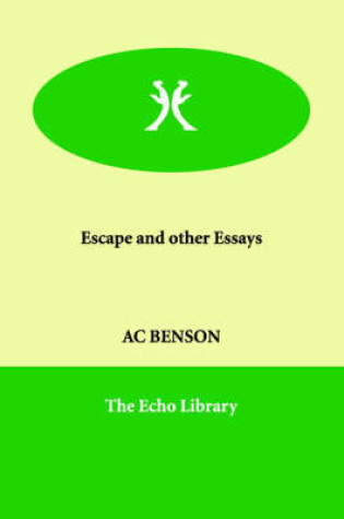 Cover of Escape and other Essays