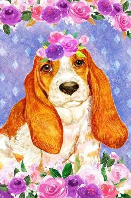 Cover of Journal Notebook For Dog Lovers Basset Hound In Flowers 1