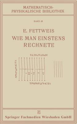 Book cover for Wie Man Einstens Rechnete