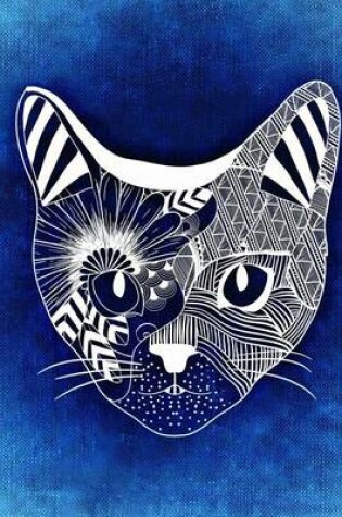 Cover of Cool Abstract Cat Drawing on Blue