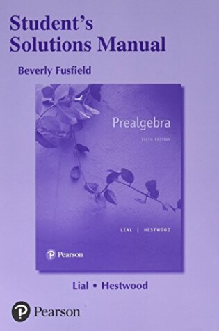 Cover of Student's Solutions Manual for Prealgebra