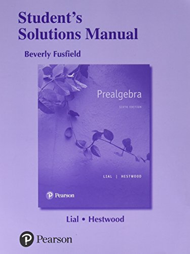 Book cover for Student's Solutions Manual for Prealgebra