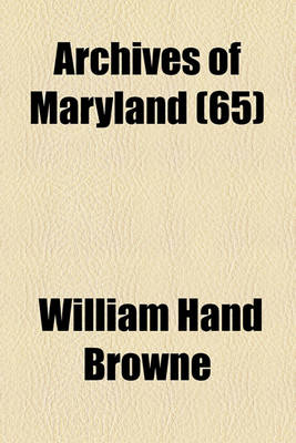 Book cover for Archives of Maryland (65)