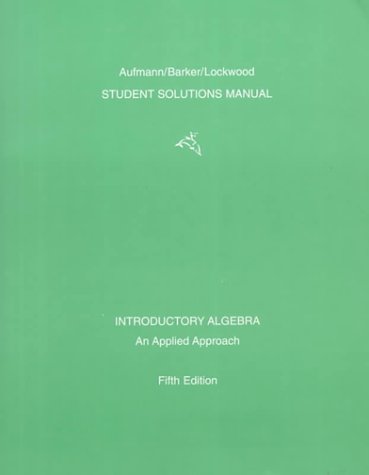 Book cover for Introduction to Algebra Student Solutions Manual, Fifth Edition