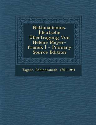 Book cover for Nationalismus. [Deutsche Ubertragung Von Helene Meyer-Franck.]