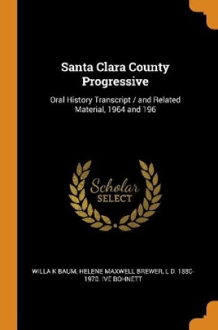 Cover of Santa Clara County Progressive