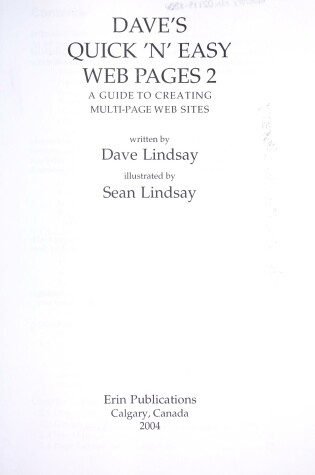 Cover of Dave's Quick 'n' Easy Web Pages 2