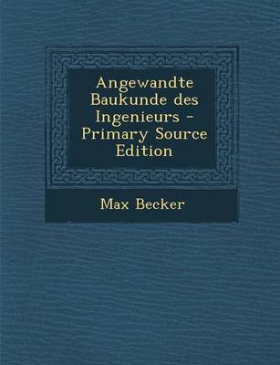 Book cover for Angewandte Baukunde Des Ingenieurs